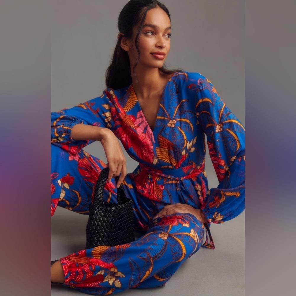 Farm Rio x Anthropologie Tropical Jumpsuit Size XS NWT